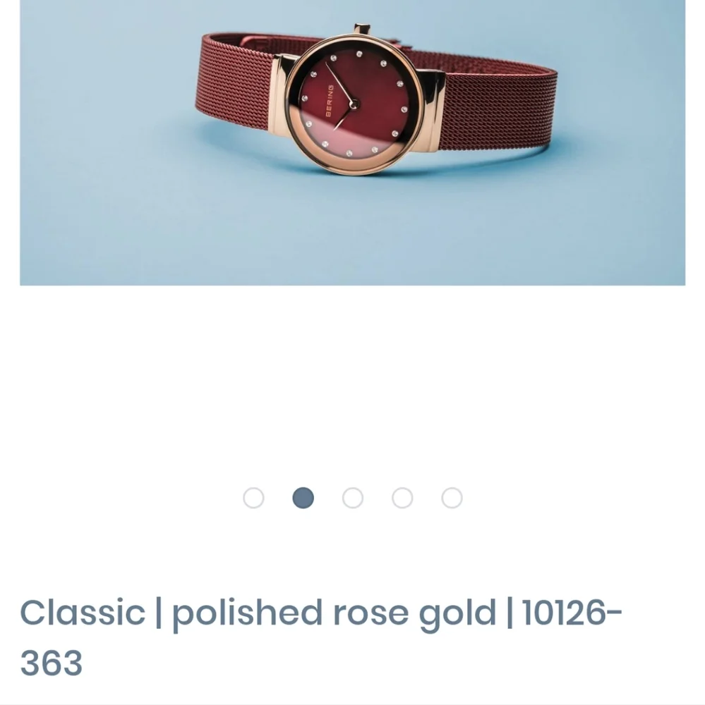 Bering Classic Polished Rose Gold Watch